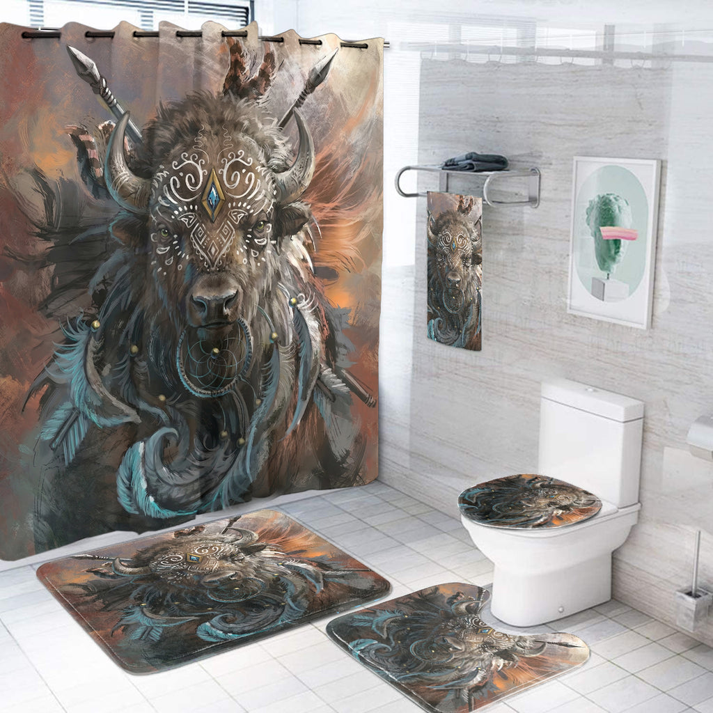 DS260408M01 Bison Warrior Native American Bathroom set