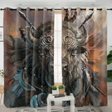DS260408M01 Bison Warrior Native American Living Room Curtain