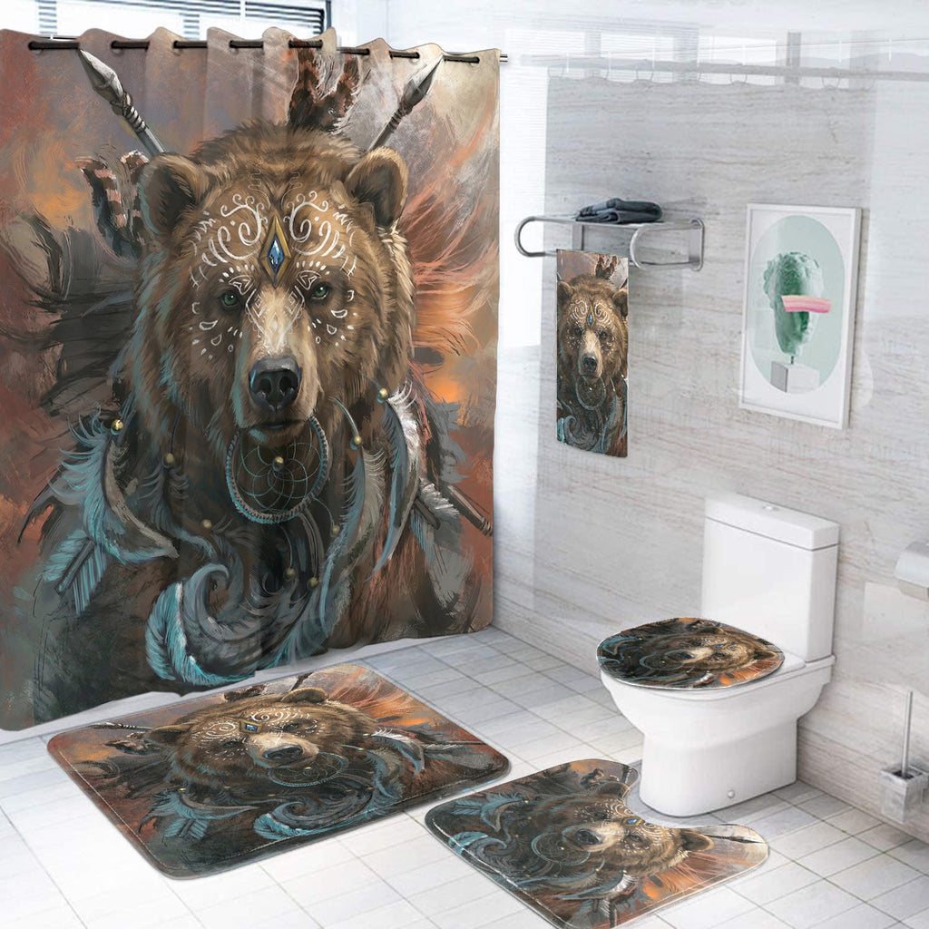 DS260408M02 Bear Warrior Native American Bathroom set