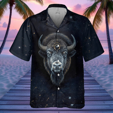 DS260408M04 Bison Galaxy Native American Hawaiian Shirt 3D