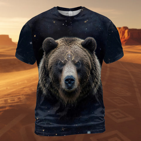 DS260408M05 Bear Galaxy Native American 3D T-shirt
