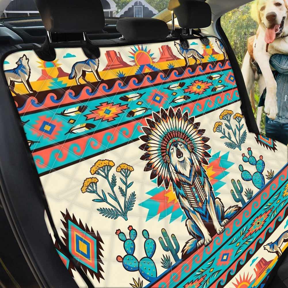 DS260408M07 Wolf Chief Native American Pet Seat Cover