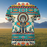 DS260408M07 Wolf Native American 3D T-shirt