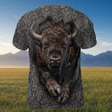 DS260408M09 Bison Native American 3D T-shirt