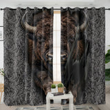 DS260408M09 Bison Native American Living Room Curtain