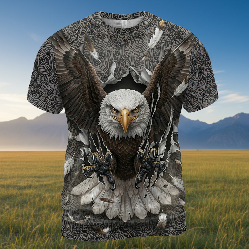 DS260408M10 Eagle Native American 3D T-shirt