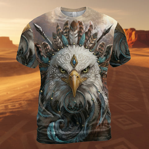 DS260408M11 Eagle Warrior Native American 3D T-shirt