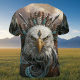 DS260408M11 Eagle Warrior Native American 3D T-shirt