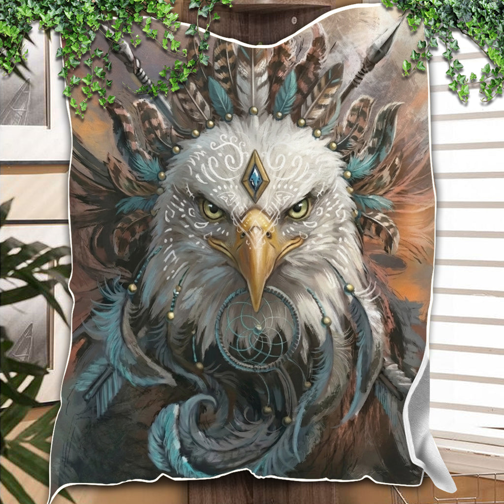 DS260408M11 Eagle Warrior Native American Fleece Blanket