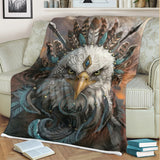DS260408M11 Eagle Warrior Native American Fleece Blanket