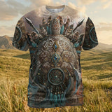 DS260408M12 Turtle Warrior Native American 3D T-shirt