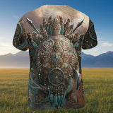 DS260408M12 Turtle Warrior Native American 3D T-shirt