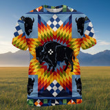 DS260409M01 Bison Native American 3D T-shirt