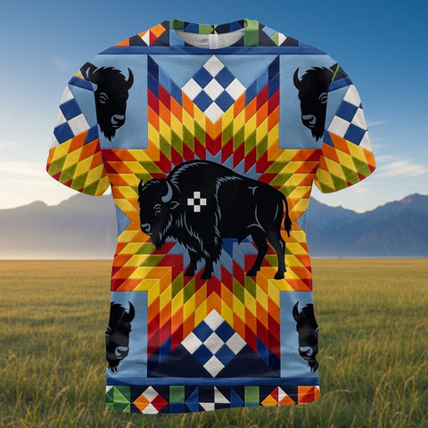 DS260409M01 Bison Native American 3D T-shirt