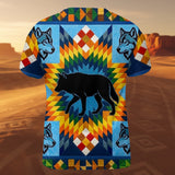 DS260409M03 Wolf Native American 3D T-shirt