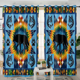 DS260409M03 Wolf Native American Living Room Curtain
