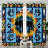 DS260409M03 Wolf Native American Living Room Curtain