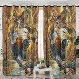 DS260409M04 Animals Native American Living Room Curtain