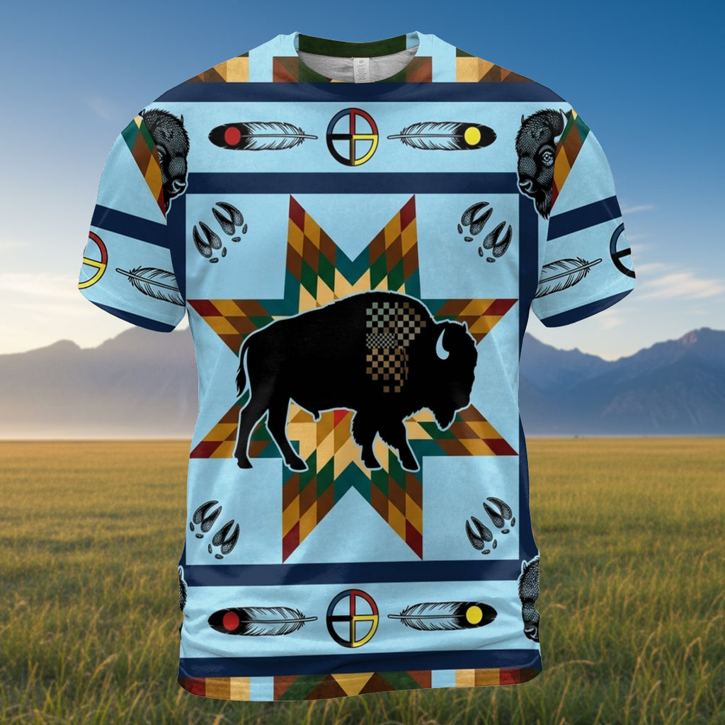 DS260409M05 Bison Native American 3D T-shirt