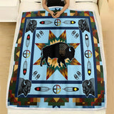 DS260409M05 Bison Native American Fleece Blanket
