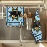 DS260409M05 Bison Native American Kitchen Dish Towel Set of 2