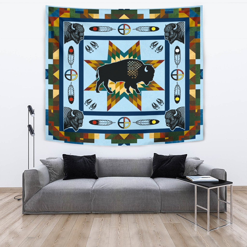 DS260409M05 Bison Native American Tapestry