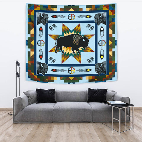 DS260409M05 Bison Native American Tapestry