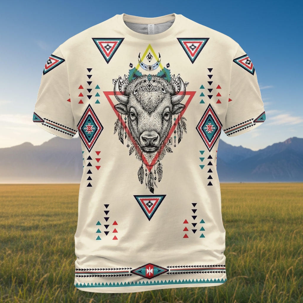 DS260409M07 Bison Native American 3D T-shirt