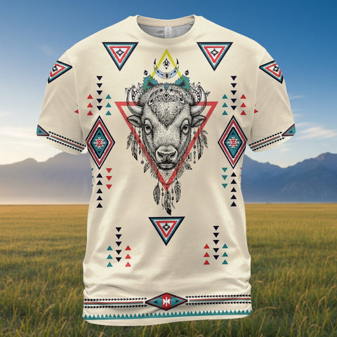 DS260409M07 Bison Native American 3D T-shirt
