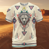 DS260409M08 Bear Native American 3D T-shirt