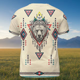 DS260409M08 Bear Native American 3D T-shirt