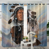 DS260429M01 Chief and Animals Native American Living Room Curtain