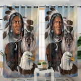 DS260429M01 Chief and Animals Native American Living Room Curtain