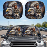 DS260429M03 Chief and Animals Native American Auto Sun Shades 2pcs