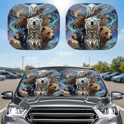 DS260429M05 Animals Native American Auto Sun Shades 2pcs
