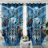 DS260429M06 Animals with Snow Native American Living Room Curtain