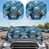 DS260429M06 Snow and Animals Native American Auto Sun Shades 2pcs