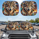 DS260429M08 Wolf Native American Auto Sun Shades 2pcs
