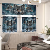 DS260505M01 Wolves Moon Native American Curtain Valance and Kitchen Tiers Set