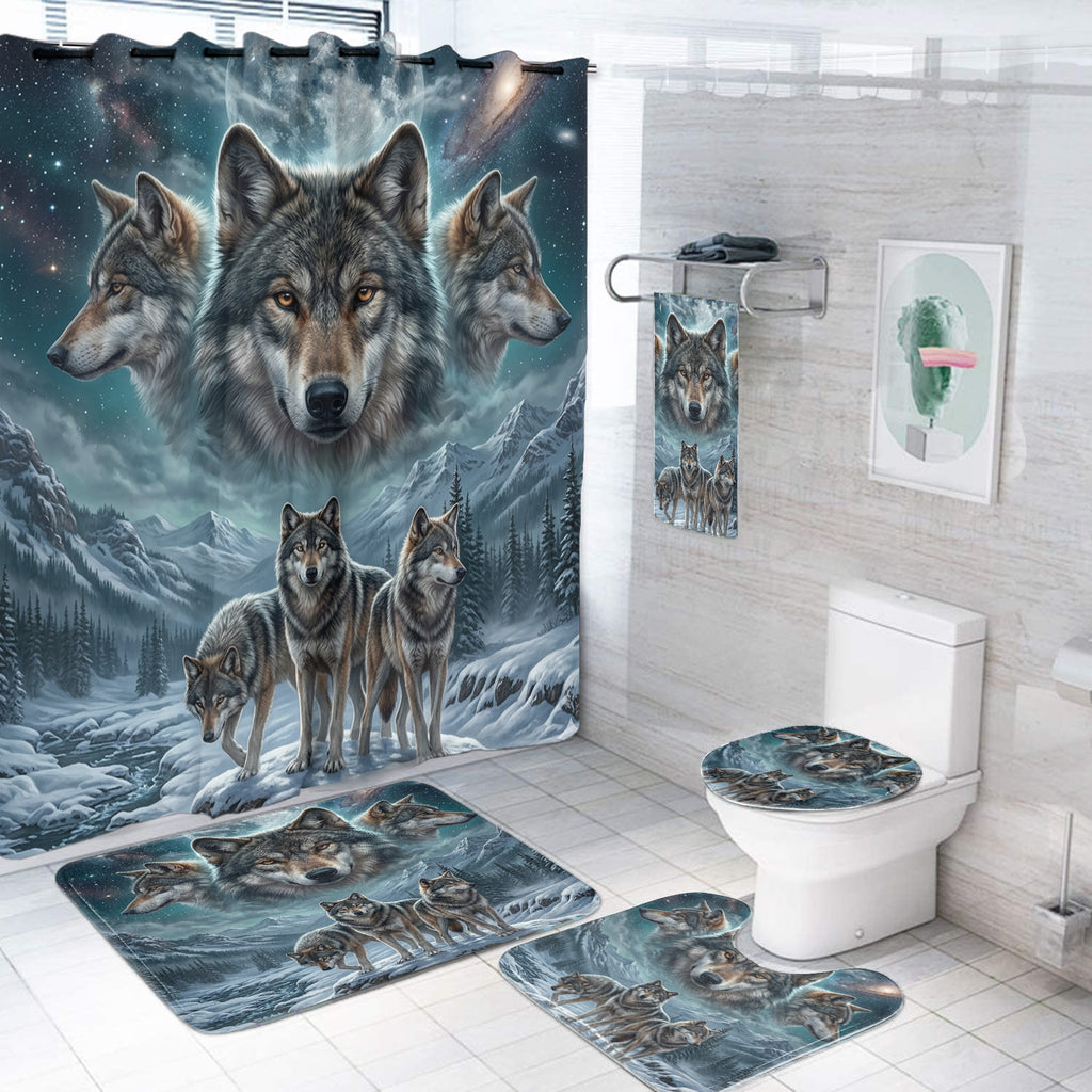 DS260505M01 Wolves Native American Bathroom set