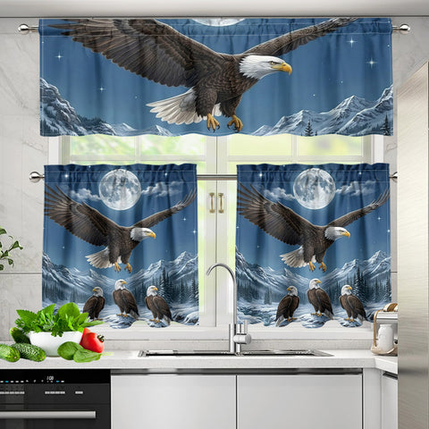 DS260506M01 Eagles Native American Curtain Valance and Kitchen Tiers Set