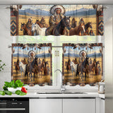 DS260508M01 Chiefs Native American Curtain Valance and Kitchen Tiers Set