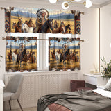 DS260508M01 Chiefs Native American Curtain Valance and Kitchen Tiers Set