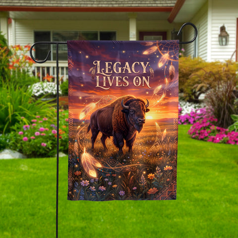 DS260518M01 Bison Legacy Native American Garden Flag