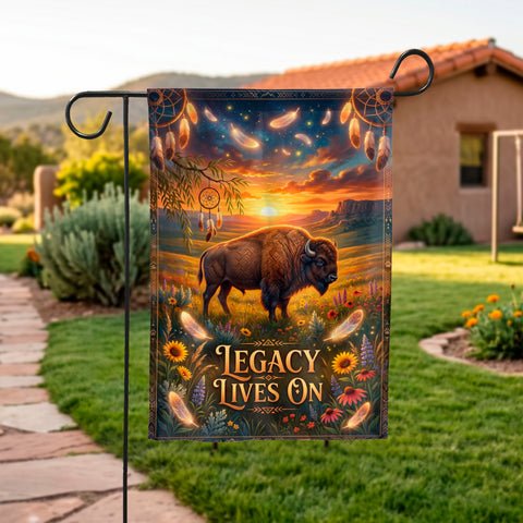 DS260518M02 Bison Legacy Native American Garden Flag