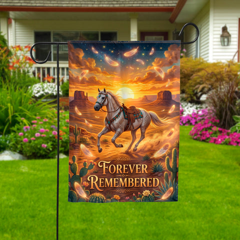 DS260518M04 Running Horse Native American Garden Flag