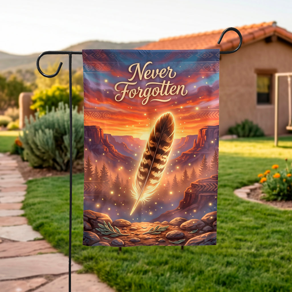 DS260518M07 Never Forgotten Native American Garden Flag