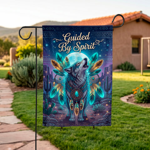 DS260518M11 Wold Dreamcatcher Native American Garden Flag