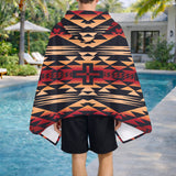 DS260519M01 Pattern Native American Hooded Towel Poncho