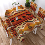 DS260519M05 Running Wolf Native American 5pcs Dining Table Set - Tablecloth